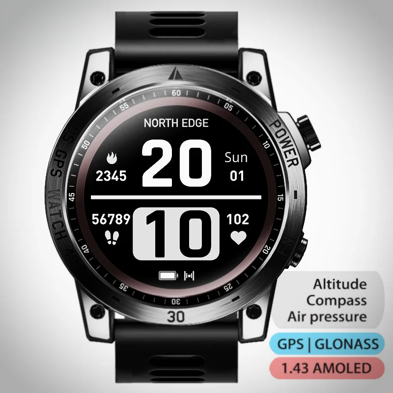 

2023 Man Watch Men Smartwatch New Wrist GPS Sport HD AMOLED Display 50M ATM Altimeter Barometer Compass Wearable Devices Smart