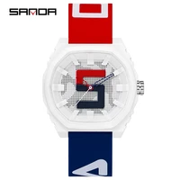 sanda 2022 new unisex womens mens watches top brand luxury sports silicone waterproof quartz watch men relogio masculino