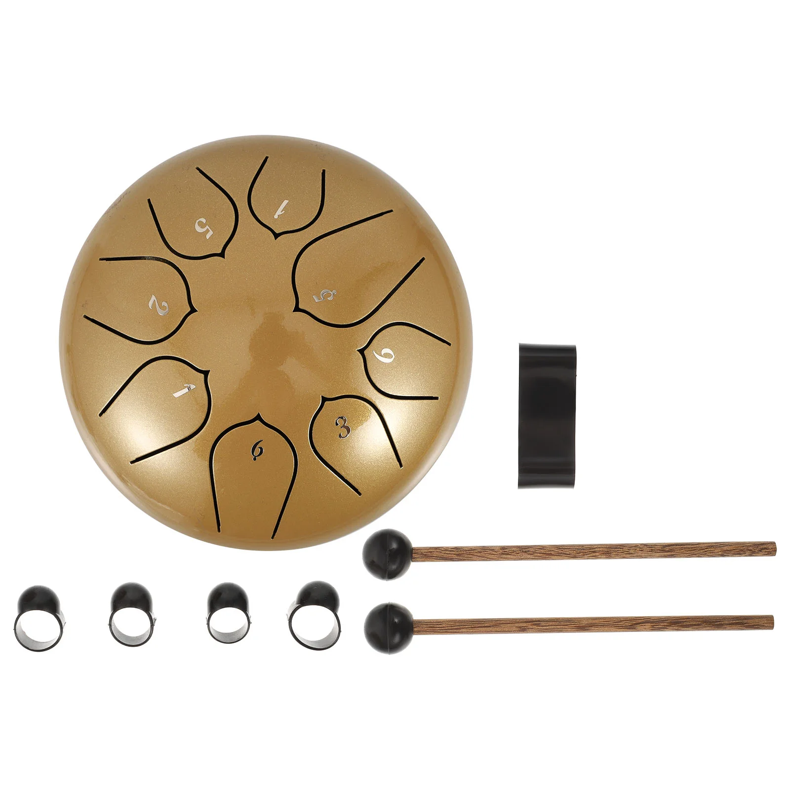 

1 Set 8- tone 6- inch Drum Percussion Drum Instrument Accessories ( Golden )