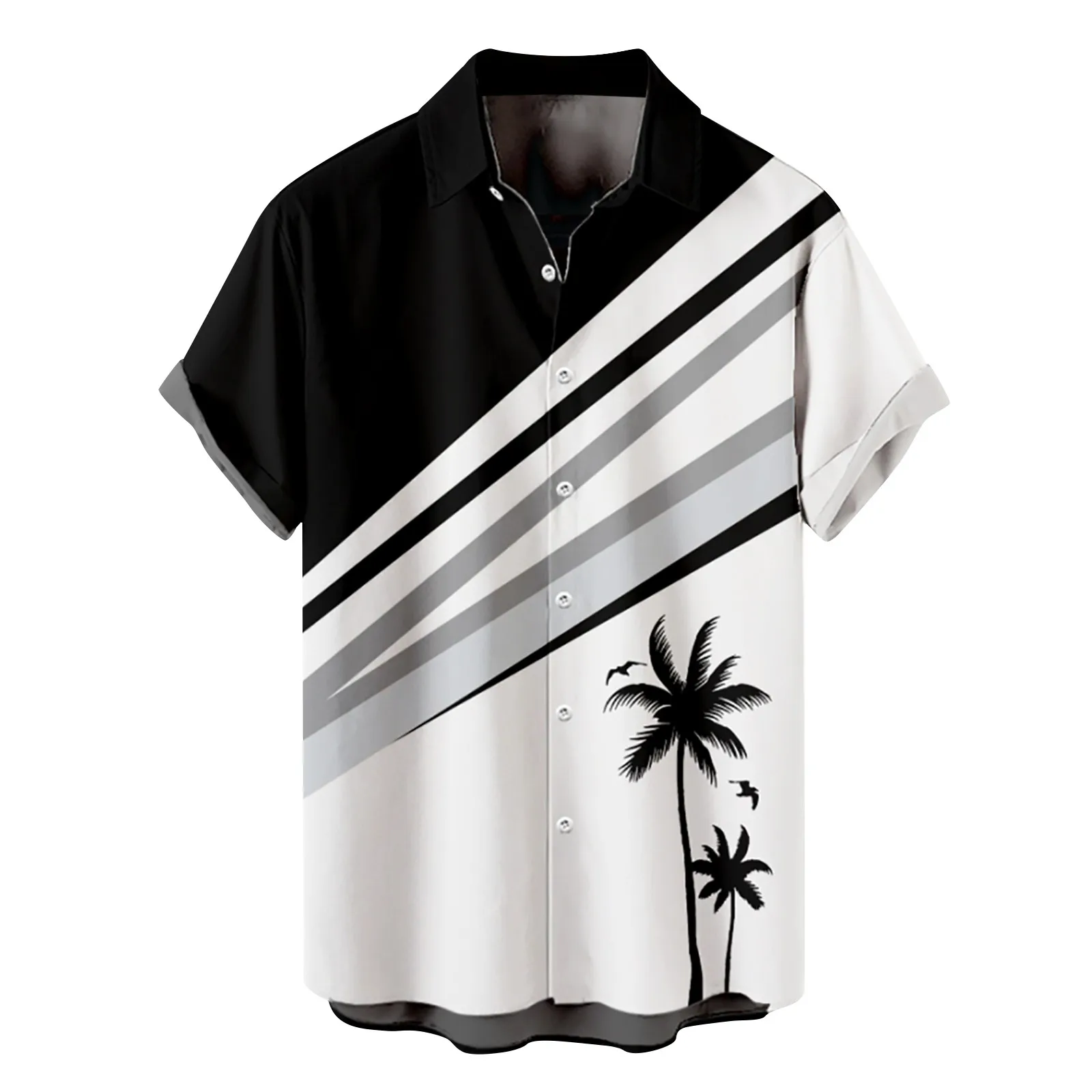 

Гавайская рубашка мужская летняя, 3d с принтом "кокосовое дерево" рубашки для мужчин, праздничные пляжные Топы с коротким рукавом, футболка, М...