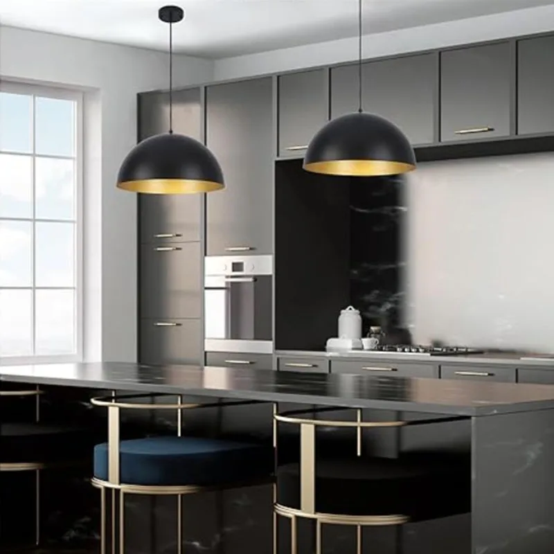 Подвесные светильники в стиле индастриал для дома большой черный светильник