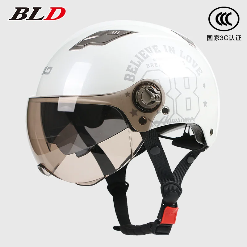 

Мужские и женские мотоциклетные шлемы с двойными линзами, велосипедный автомобильный скутер, полушлем, велосипедная легкая Защитная Кепка для мотоциклистов