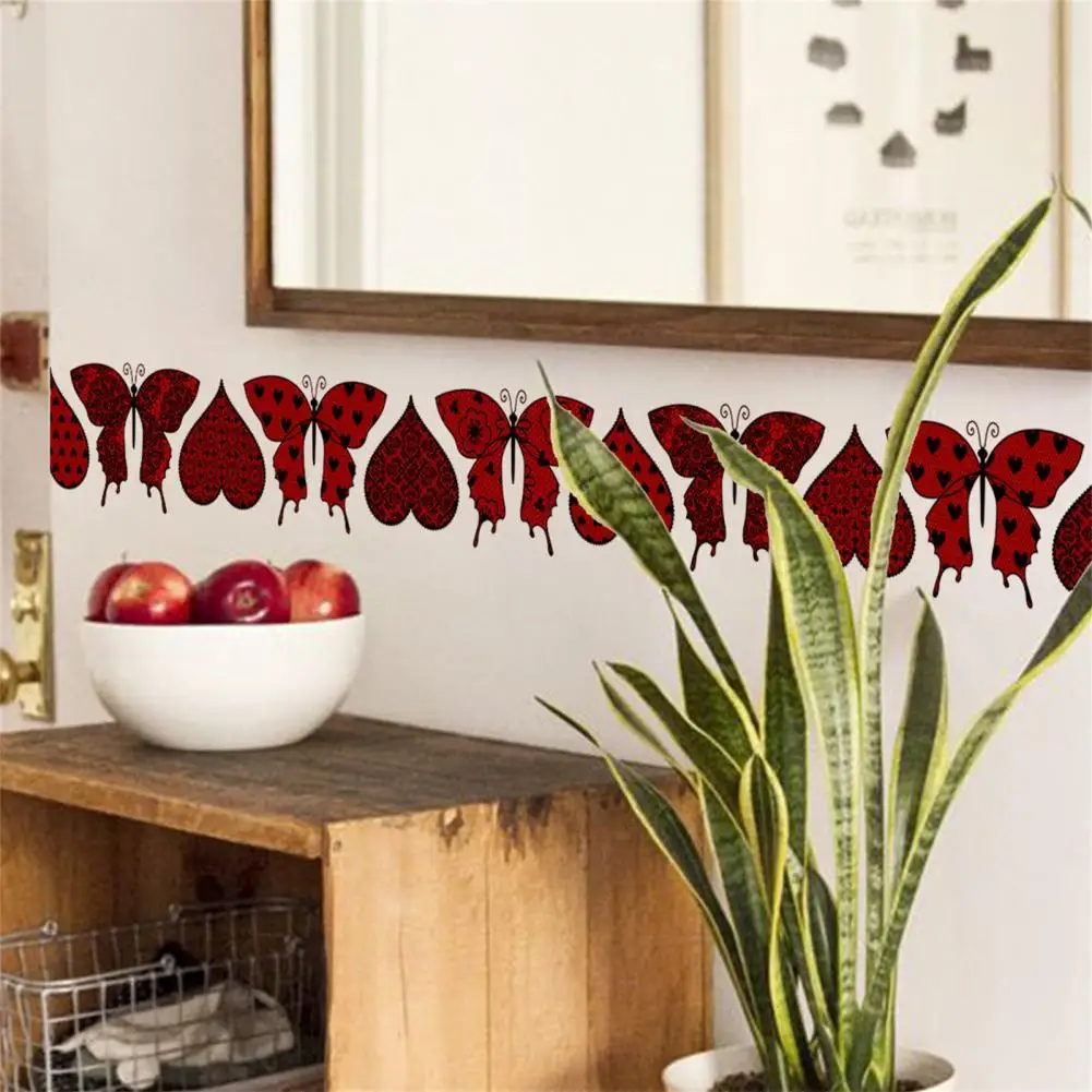

Practical 2Pcs Fashion Love Heart Butterfly Window Decals PVC Wall Decal Long-lasting for Household