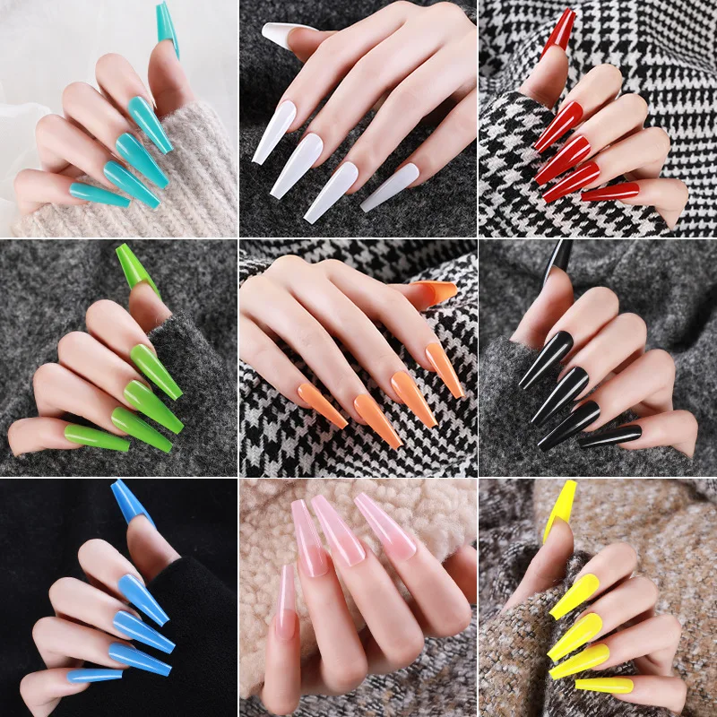 

24pcs False Nail Press on Full Multiple Styles Gyaru Fake Nails Easy Wear For Newyear Reusable Natural For Daily For Girl 2023