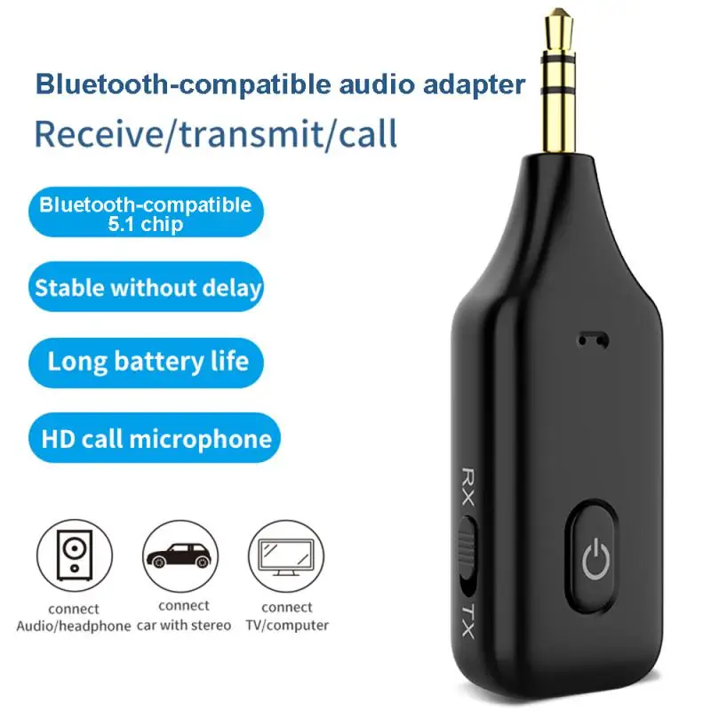 

New 3-in-1 AUX Bluetooth-compatible Receiver Built-in HD Microphone Rechargeable Receiver for Speaker Car Computer TV Amplifier