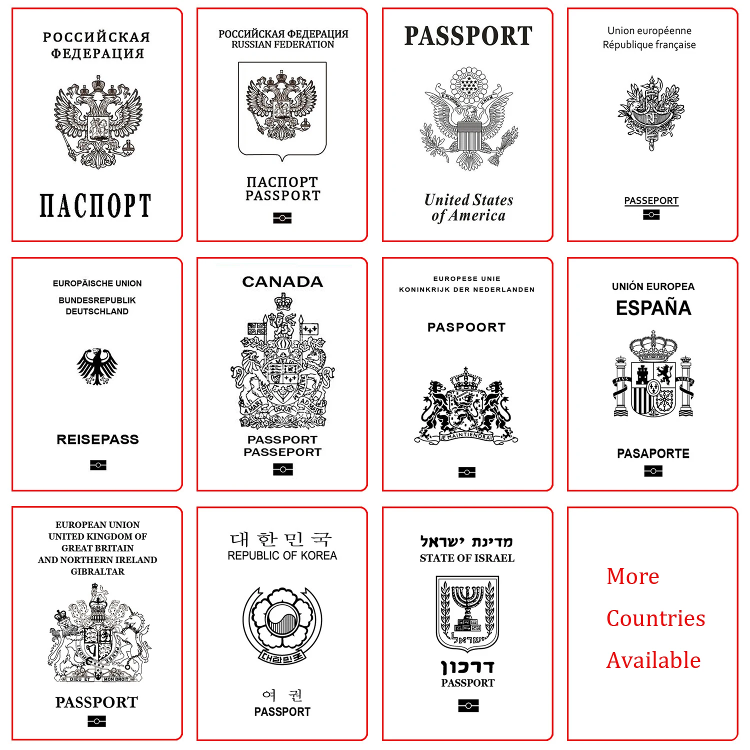 Genuine Leather Passport Cover Case with Card Slots Travel Tickets Organizer for Men Women Cowhide Slim Passport Holder