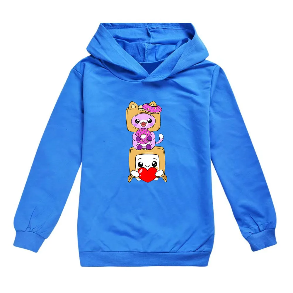 Kids Clothes Lankybox Hoodie Long Sleeve Casual Boys Sweatshirts Cartoon Tops Harajuku Unisex Hoodies Unisex Girls Sudadera Thin