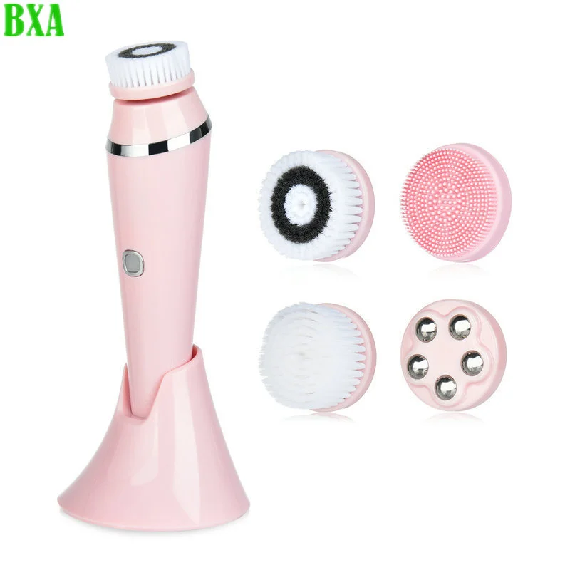 

New Electric Facial Cleansing Brush with 4 Brush Heads 3 Modes Skincare Waterproof Wireless Facial Cleansing Device