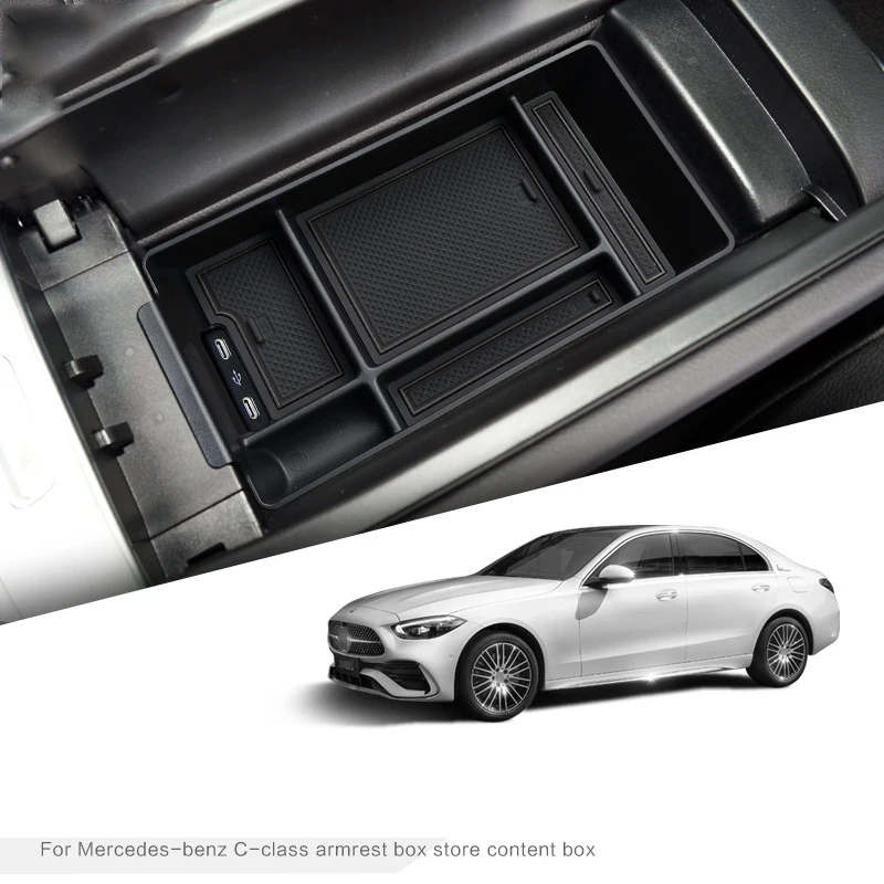 

Car Center Console Armrest Storage Box For Mercedes Benz C Class W206 220d 2022 2023 Central Storage Organizer Auto Accessories