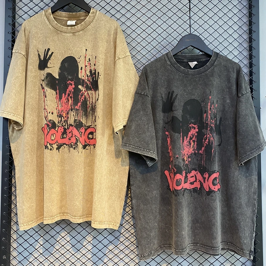 

Harajuku Oversized T-shirt Men Streetwear Hip Hop Vintage Tshirt 100% Cotton Anime Comic Graphic T shirts Retro Tops Tee Summer