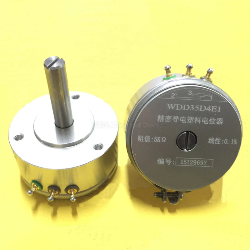 

1Pcs WDD35D4E1 Precision Conductive Plastic Potentiometer 0.1% Angular Displacement Sensor 1K 2K 5K 10K