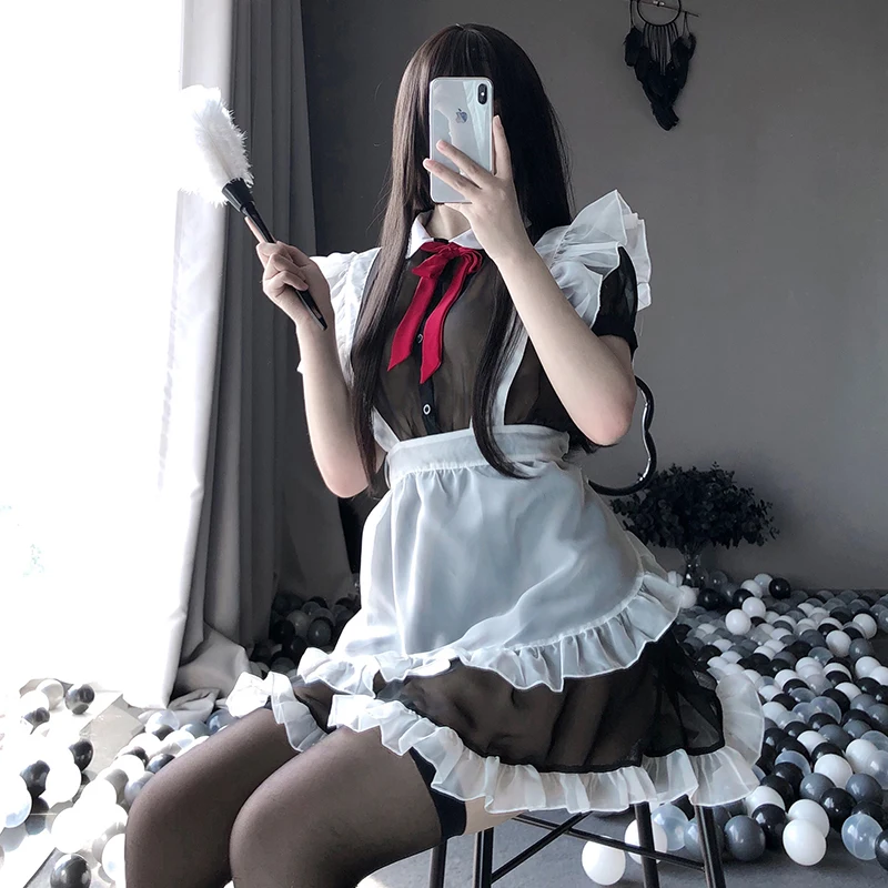 

New Sexy Skirt Women Girls Lolita Uniform Maid Outfits Halloween Costumes Maid Dress Cosplay Anime Lingerie French Maid Costume