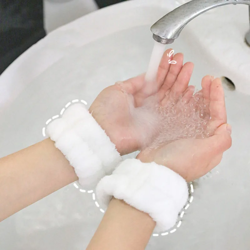 

2pcs Wrist Washband Microfiber Wrist Wash Towel Band Wristbands Washing Face Absorbent Wristbands Wrist Sweatband Prevent