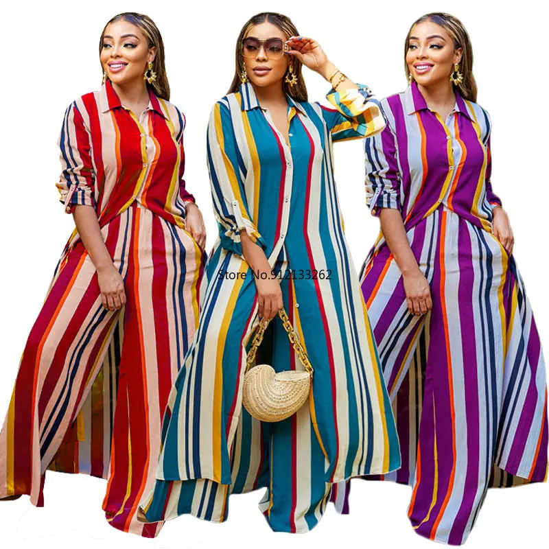 

Two Piece Set 2022 Dashiki Traditional African Women Africaine Print Bodycon Blouse Tops And Pants Africa Clothes Matching Sets