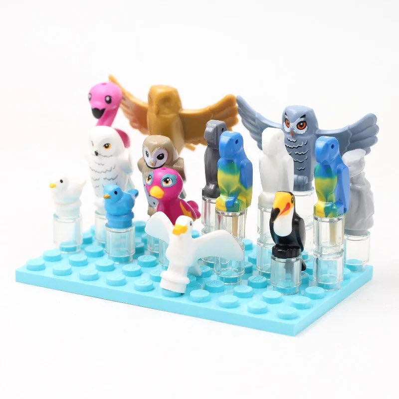

Moc лесной животный Птица Попугай строительные блоки игрушки мини Экшн-фигурки