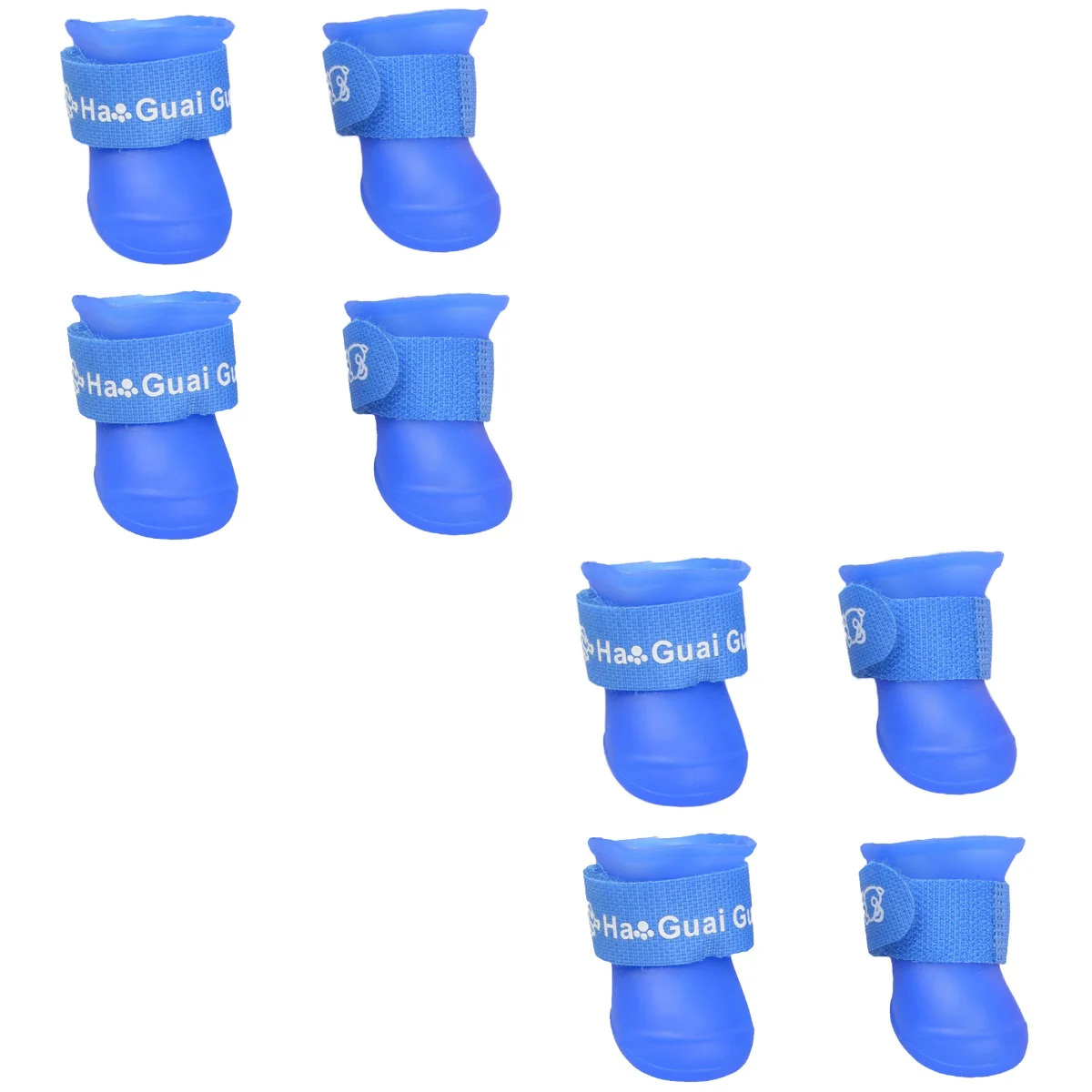 

2pcs Little Dog Puppy Anti-slip Rain Snow Boots Candy Colors Rubber Boots Shoes - M (Blue)