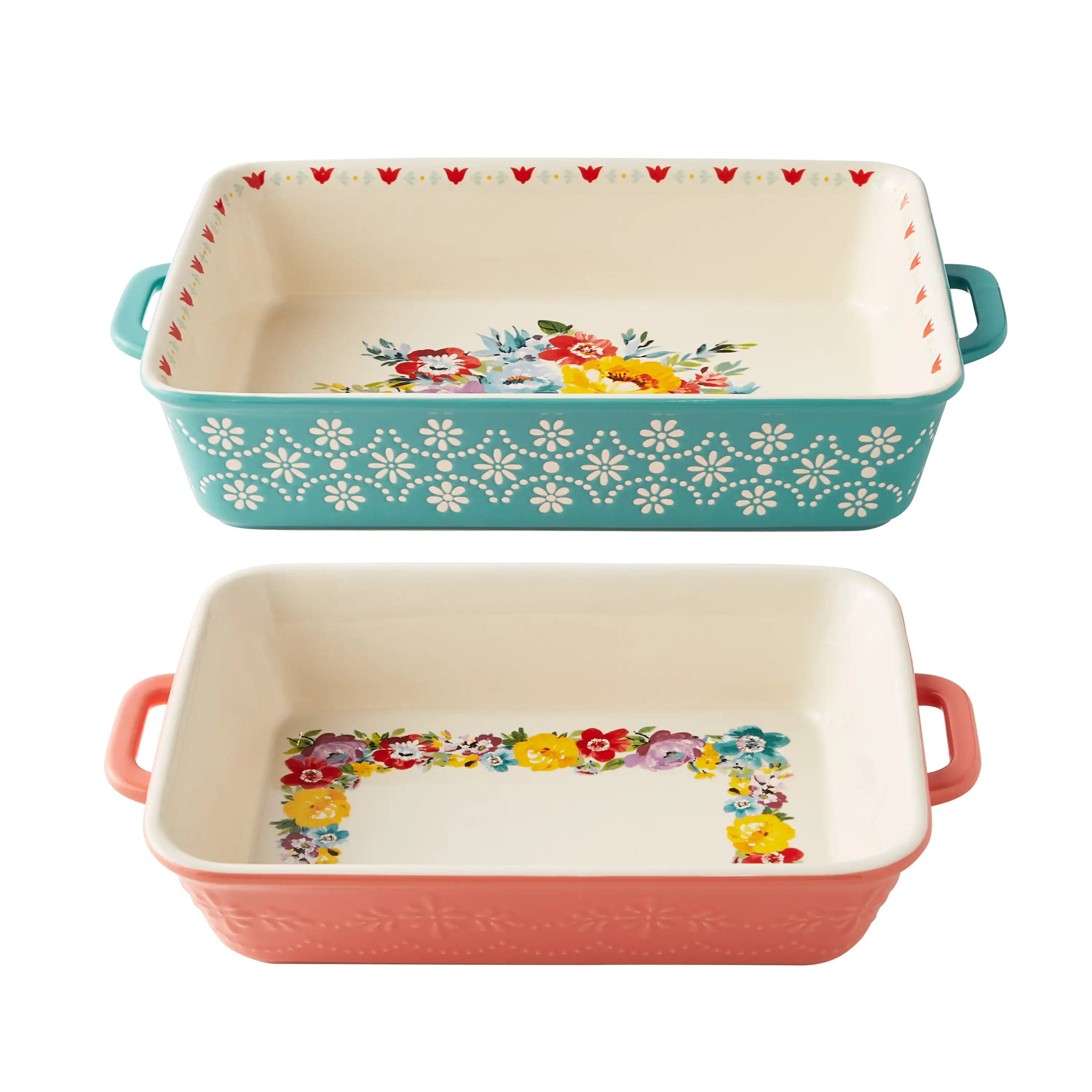 

Free Shipping Sweet Romance Blossoms Assorted Color 2-Piece Rectangular Ceramic Baking Dishes