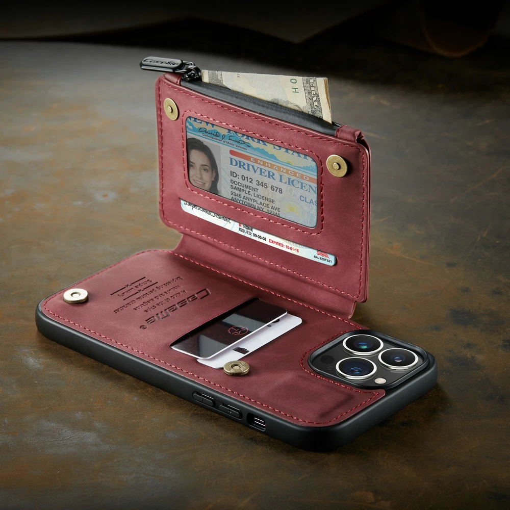 for iphone 13 12 11 pro xs max xr 7plus leather flip phone case for redmi note 8 9 pro with rfid zipper credit card wallet cover free global shipping