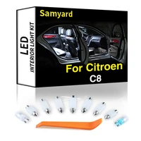 10pcs interior led for citroen c8 2002 2020 canbus vehicle indoor dome map reading trunk light error free auto lamp kit
