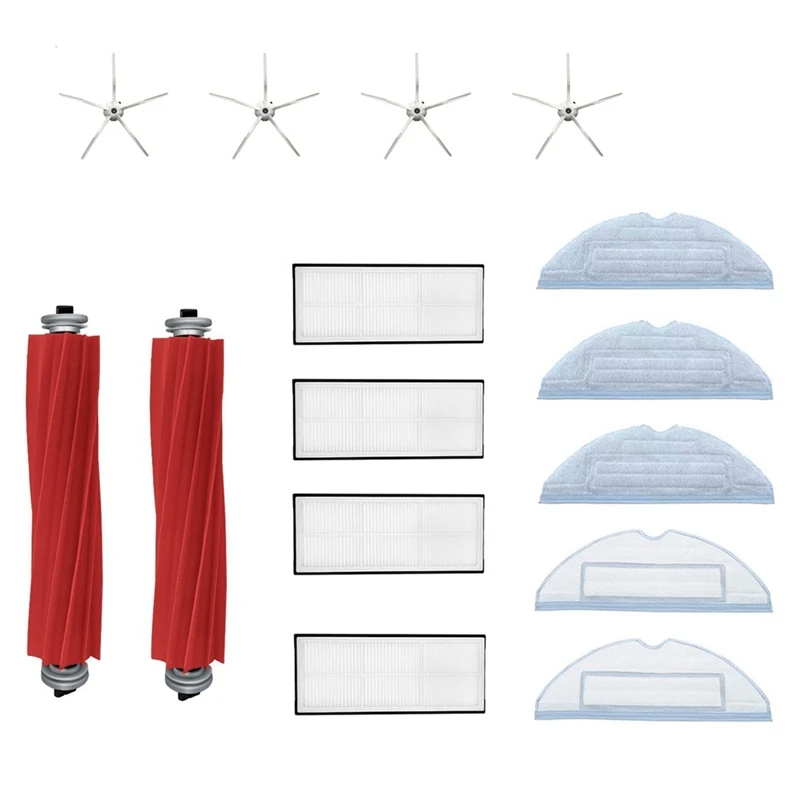 

Запчасти для пылесоса Roborock S7 S70 S7max T7S T7S Plus, основная щетка, Hepa фильтр, насадка на швабру, белый набор