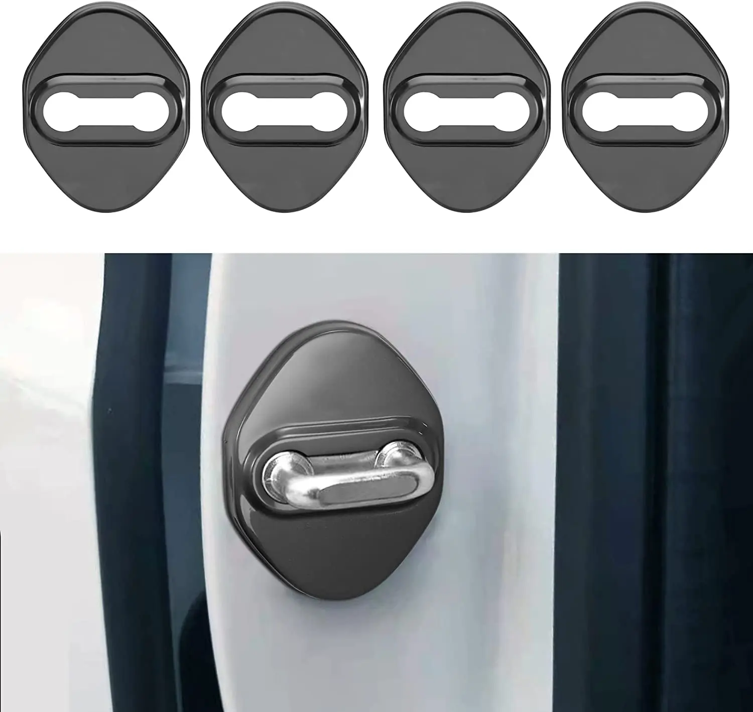

Injile 4pcs Steel Car Door Lock Latches Protective Cover For Honda CR-V 2017-2022 2021 2020 2019 2018 CRV Anti Rust Protector