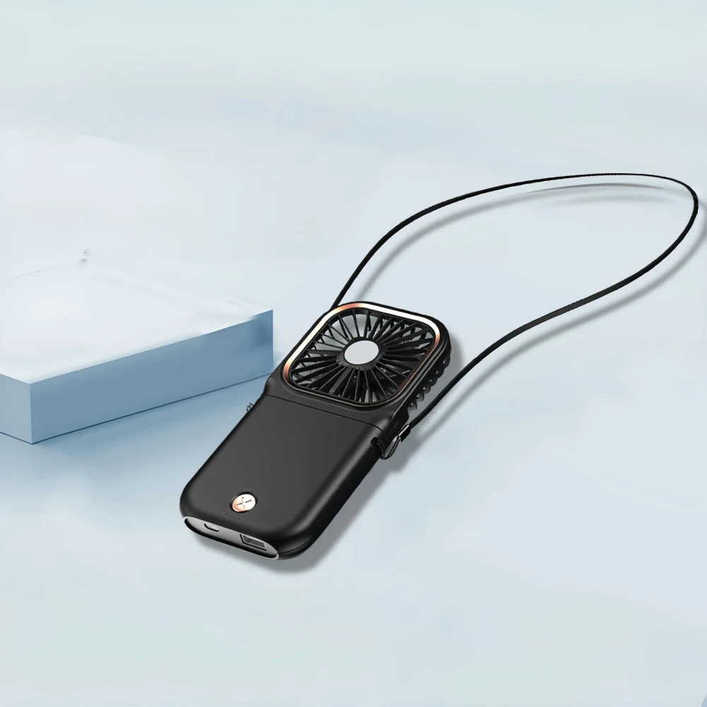 

Маленький USB-вентилятор с лямкой на шее, уличный портативный вентилятор, внешний аккумулятор, ультра-тихий тонкий складной настольный мини-вентилятор F30