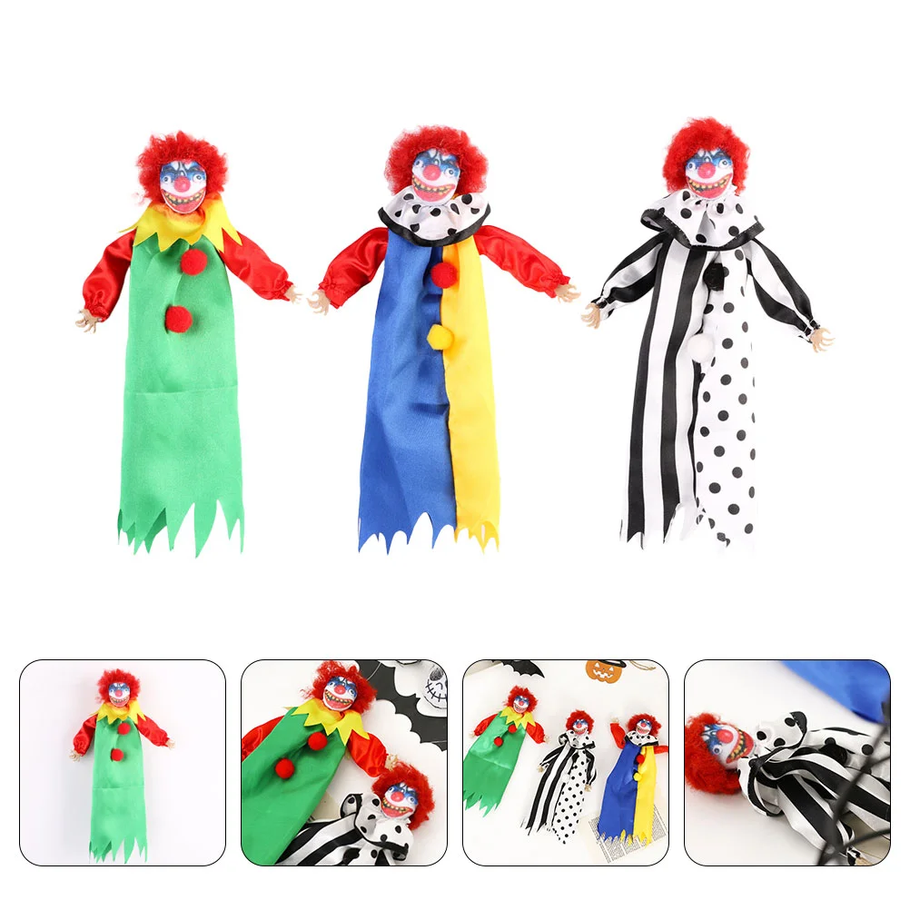 3 шт. подвесные головки клоуна страшные украшения на Хэллоуин дерево