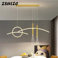 Modern LED Chandeliers Over The Table Kitchen Gold Dining Loft Living Room Indoor Pendant Lamps For Coffee Shop Lighting AC110V