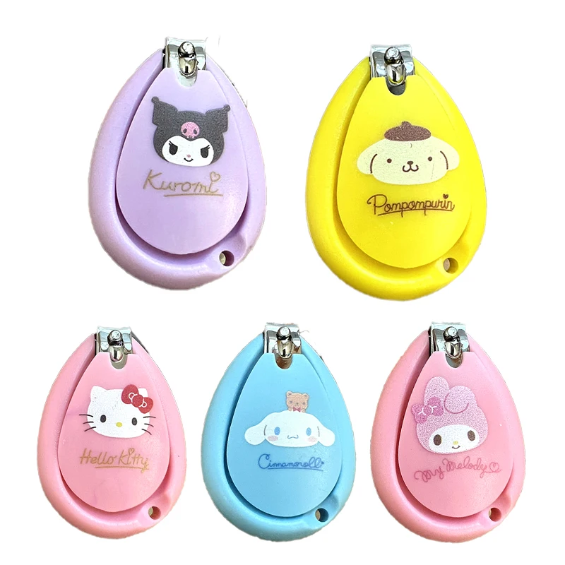 

Kawaii Sanriod Anime Kuromi Melody Girl Heart Nail Clippers Anti Splash Fingernail Cutter Manicure Tools Trimmer for Girl Gift