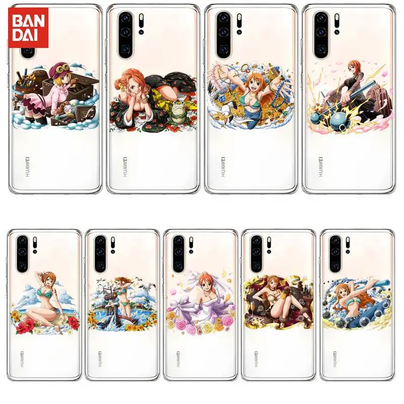

BANDAI Anime One Piece Phone Case For Huawei P30 P20 Pro P40 Y5 Y6 Y7 2019 Mate 20 Lite P Smart Z Transparent Funda Shell Cover