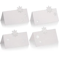 50pcs wedding table card laser cut snowflake name seat card paper place card christmas new year party decoration favor seat card