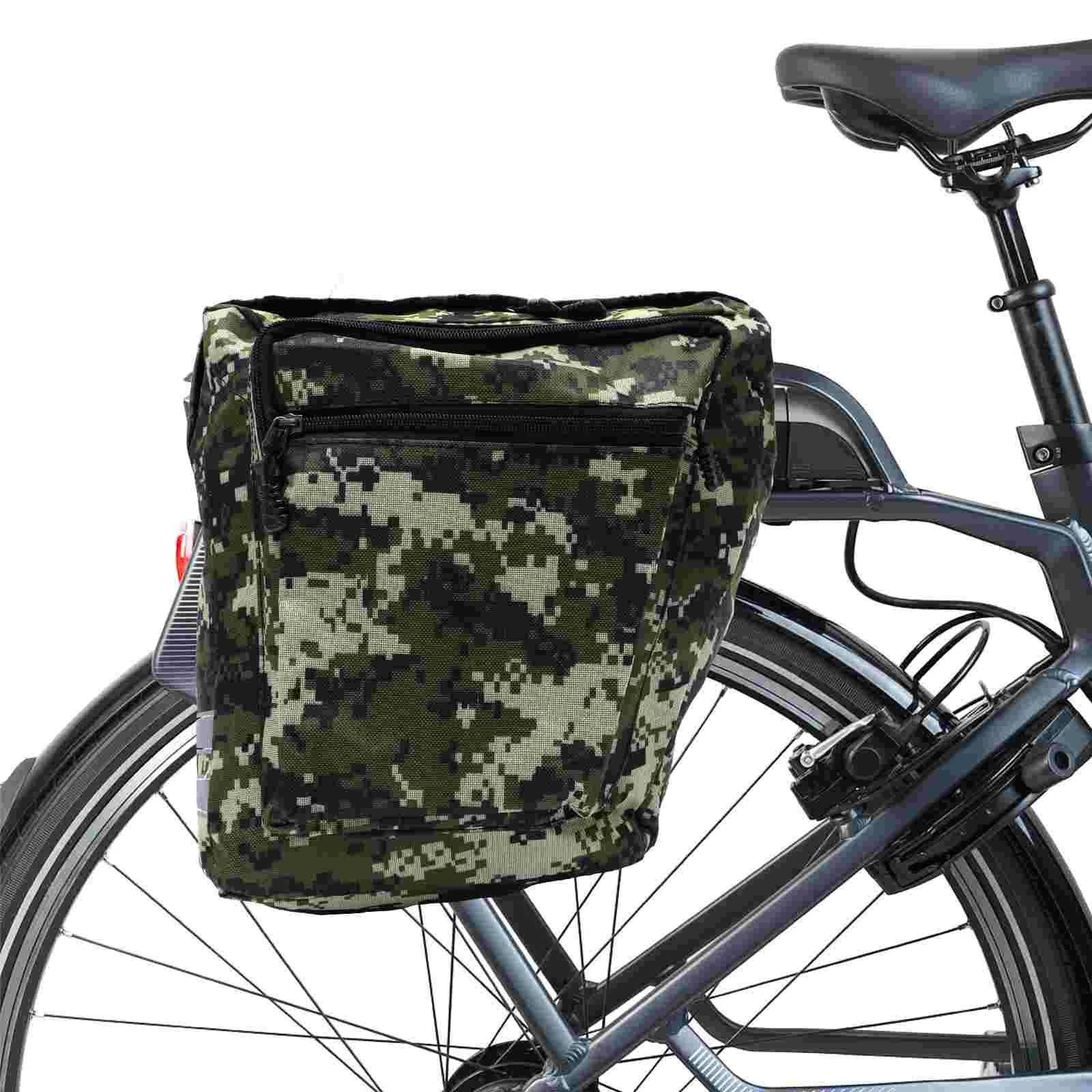 

Waterproof Camo Canvas Rear Seat Bag Saddle Bag Trunk Bag for Mountain Cycling Bike (Green)
