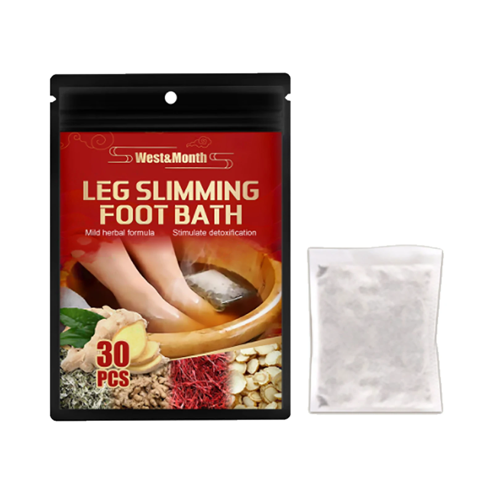 

30-Pcs Ginger Foot Soak Foot Health Care Soak Bag Lymphatic Drainage Foot Care Bath Sleep Improve And Immunity Strengthen Foot