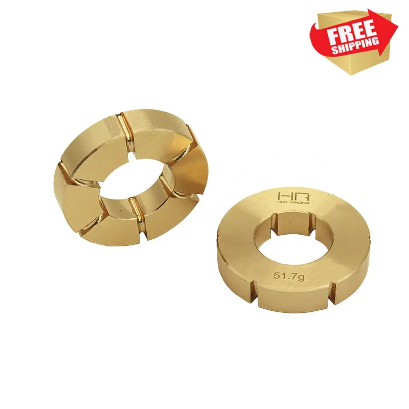 

Radio control RC HR 51.7g brass machete wheel weights for Axial 1/18 UTB18