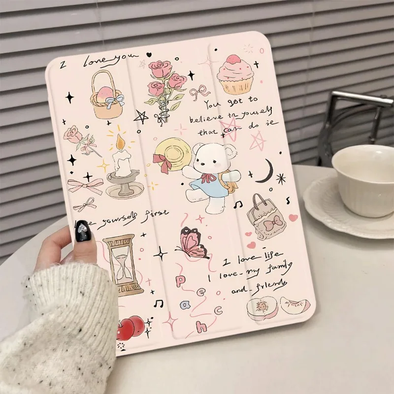 Умный чехол с вращением на 360 градусов для iPad Air 6 10th Gen 5th 4th 10.9 Pro 11 2020 IPad 10.2 7th 9th 8th Happy