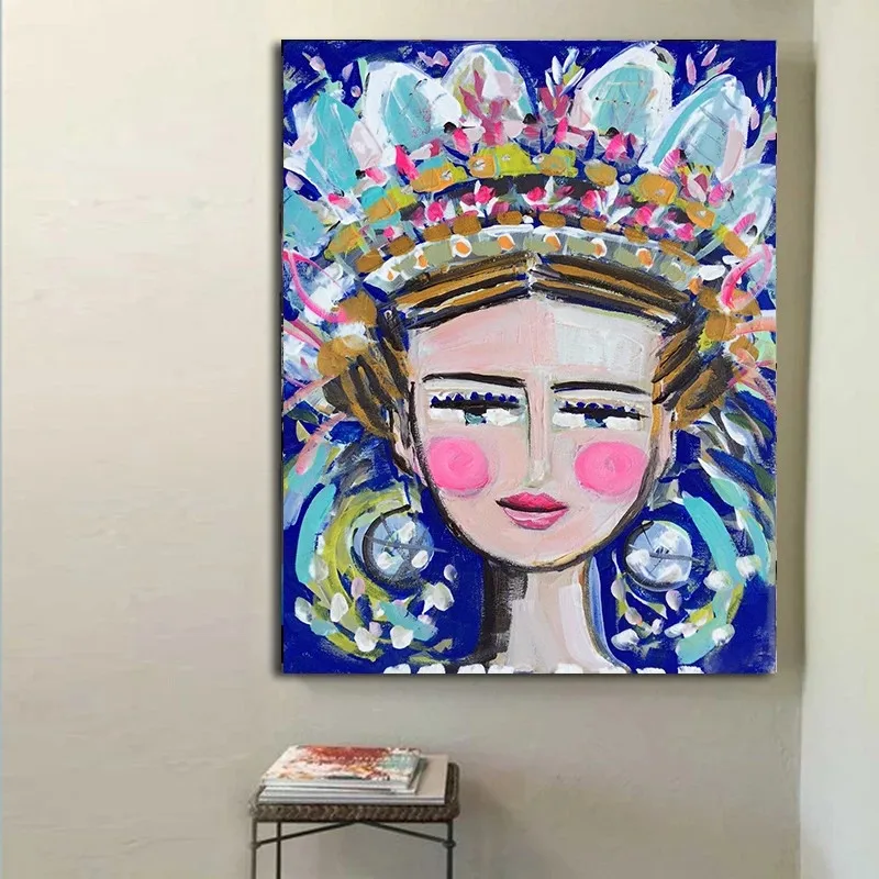 Женский портрет импрессионист холст Современная Абстрактная живопись плакаты