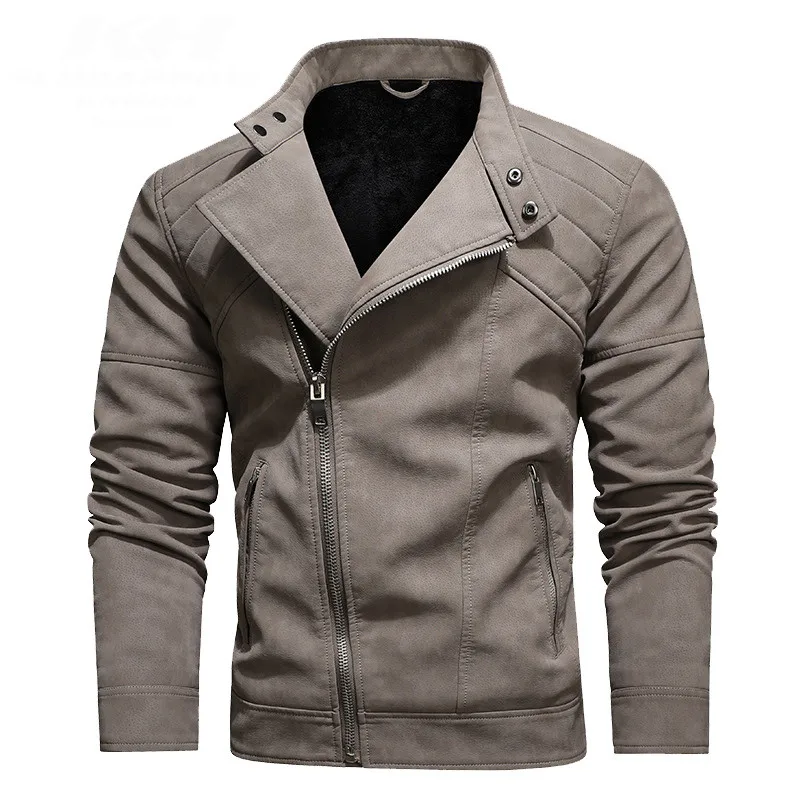 

ERENEJIAN Autumn Winter Men's Leather Motorcycle Jackets Fleece Lined Warm Biker Coats Fashion Brand Designer Outerwear Tops