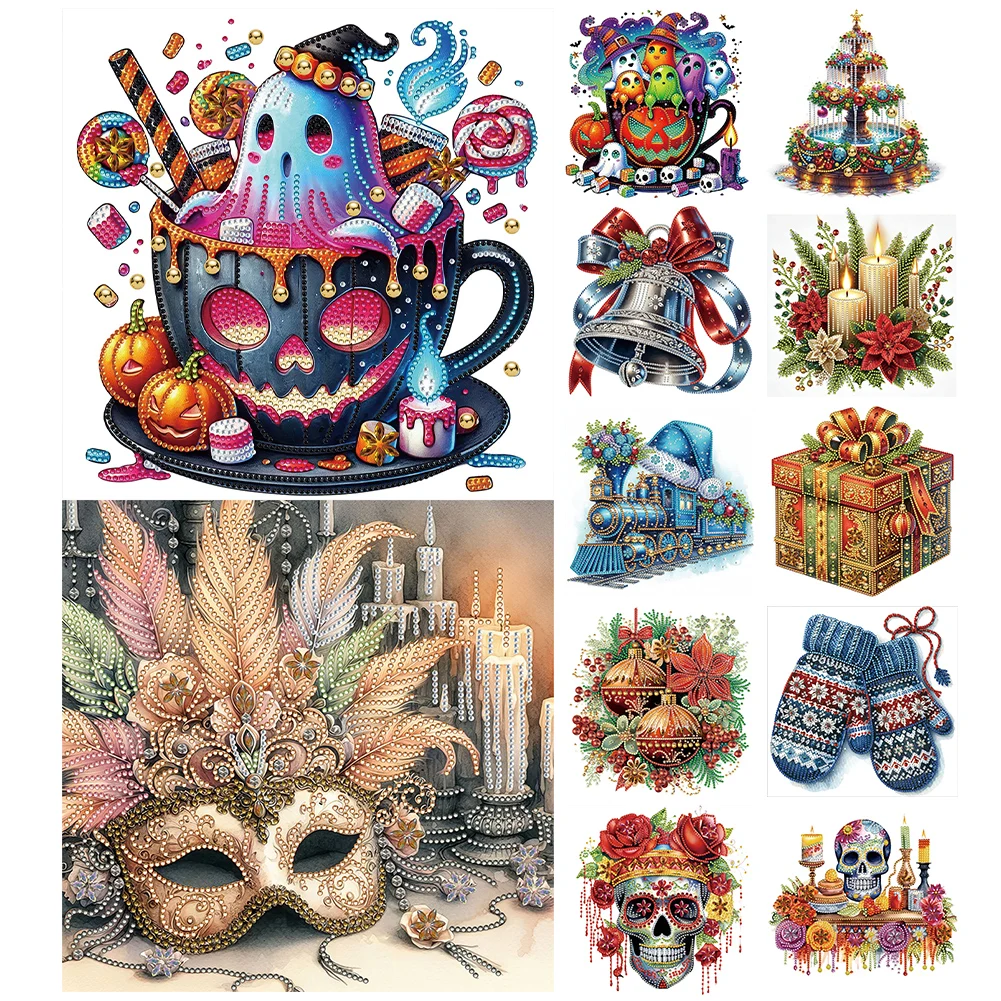 5D DIY Частичная дрель специальной формы Алмазная картина Рождество Хэллоуин