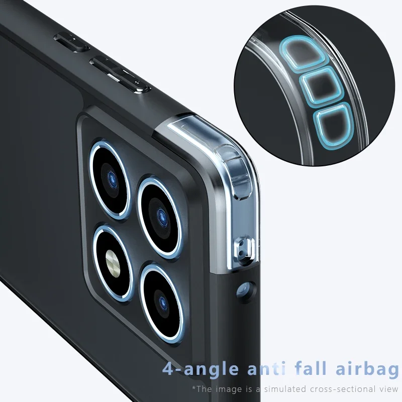 Чехол для Xiaomi 14T Pro противоударный матовый из ПК ТПУ прозрачный чехол с защитой от