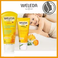 weleda baby calendula 2 in 1 gentle shampoo and body wash 6 8 fluid ounce plant rich cleanser with calendula and sweet almond