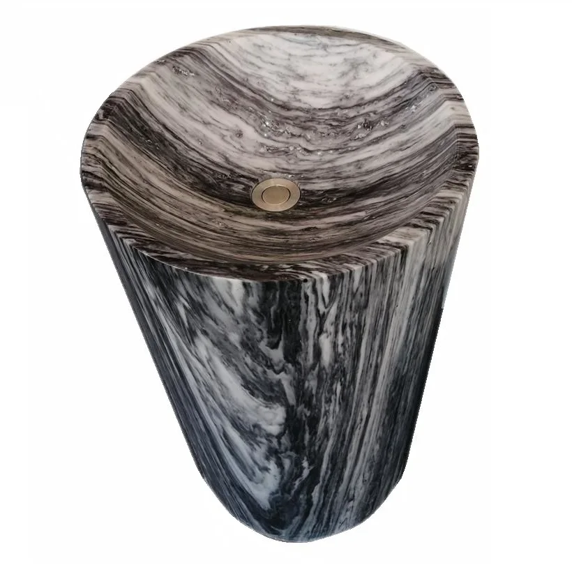 

Direct Supply Supplier American Grey Marble Stone Round Shape Pedestal Basin