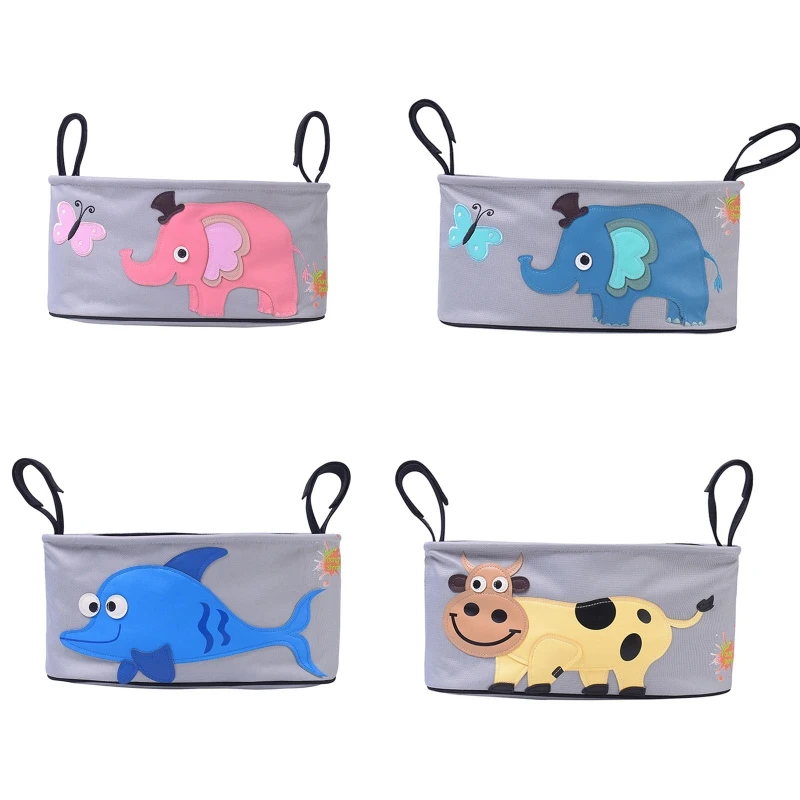 

Cartoon Animal Baby Stroller Bag Portable Hanging Waterproof Storage Organizer for Milk Bottle Diaper Bag Tissue Wet Paper QX2D