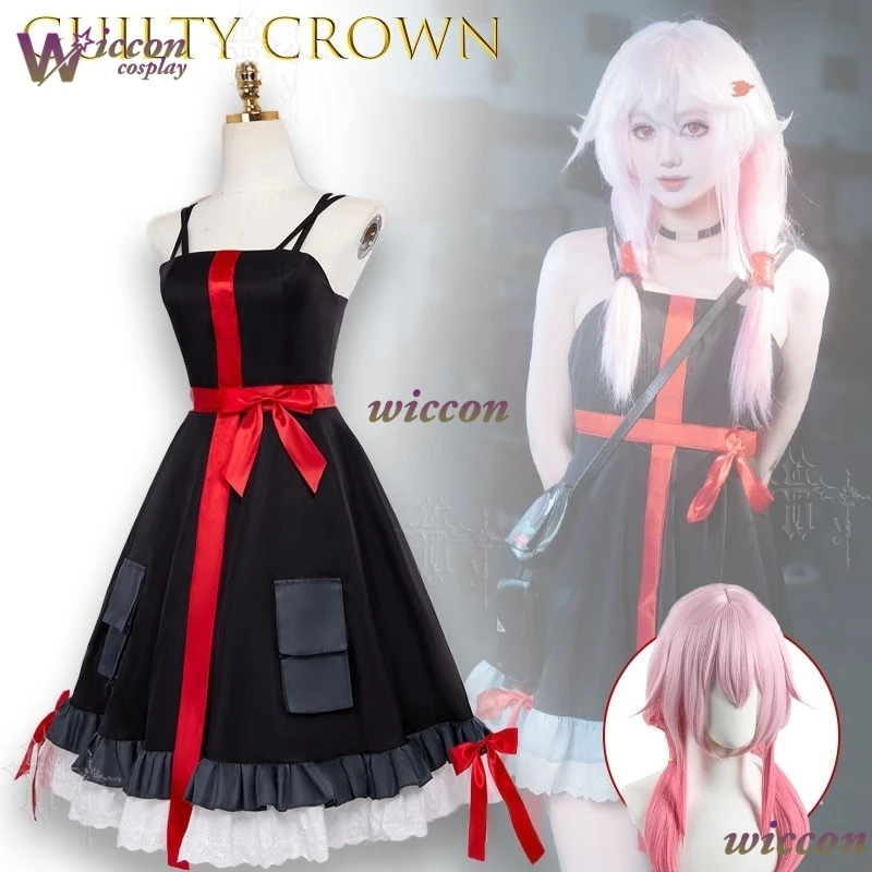 Фото Костюм для косплея Yuzuriha Inori из Guilty Crown: черное платье, аниме-костюм для ролевых игр, униформа на Хэллоуин №2