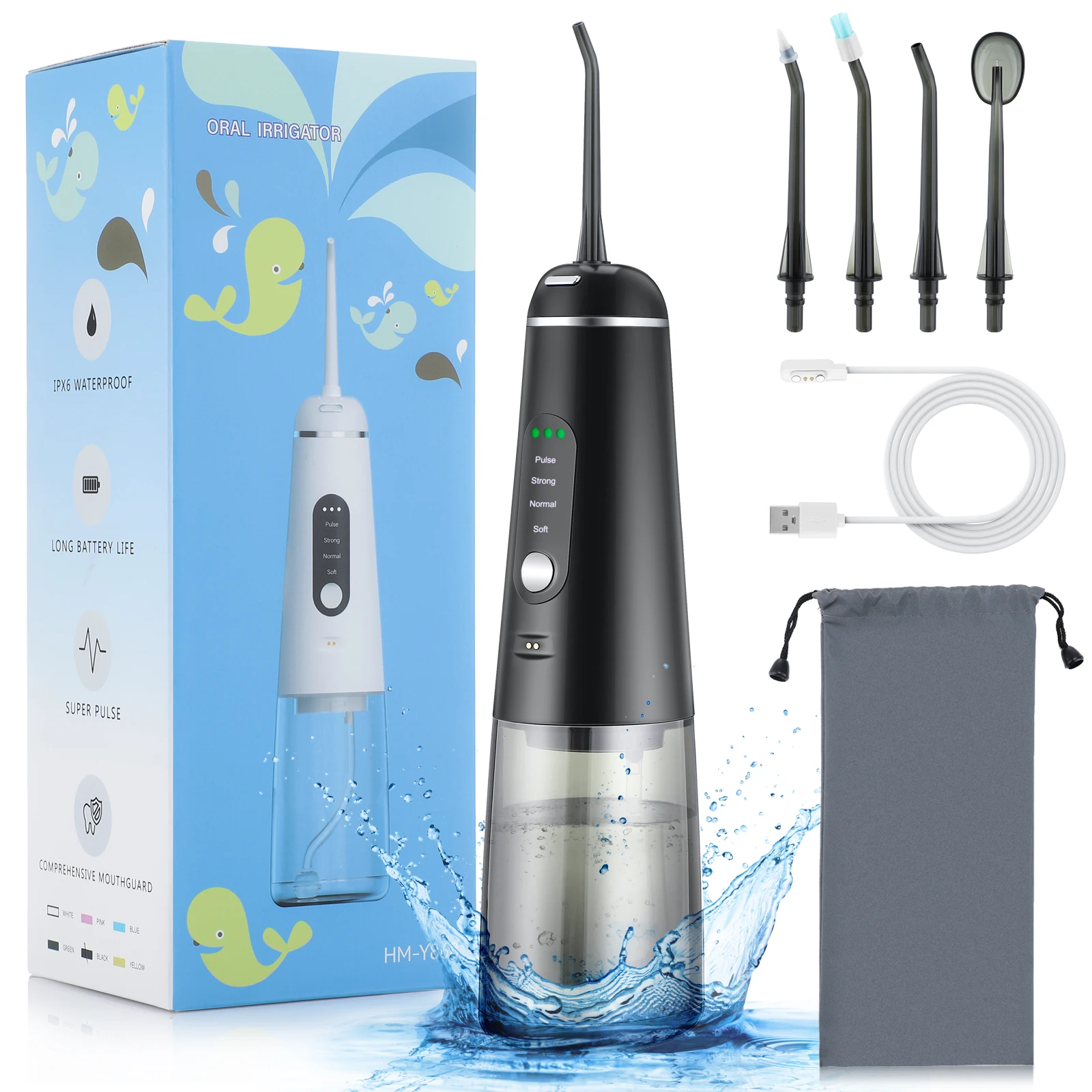 

Portable 350ML Oral Irrigator Water Dental Flosser Water Thread for Teeth 4 Modes Water Jet Floss Cleaning Teeth Oral Care