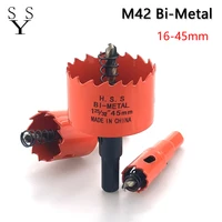 1pcs 16 45mm m42 bi metal hole saw hss drill bits drilling crown for metal iron aluminum stainless wood cutter tools