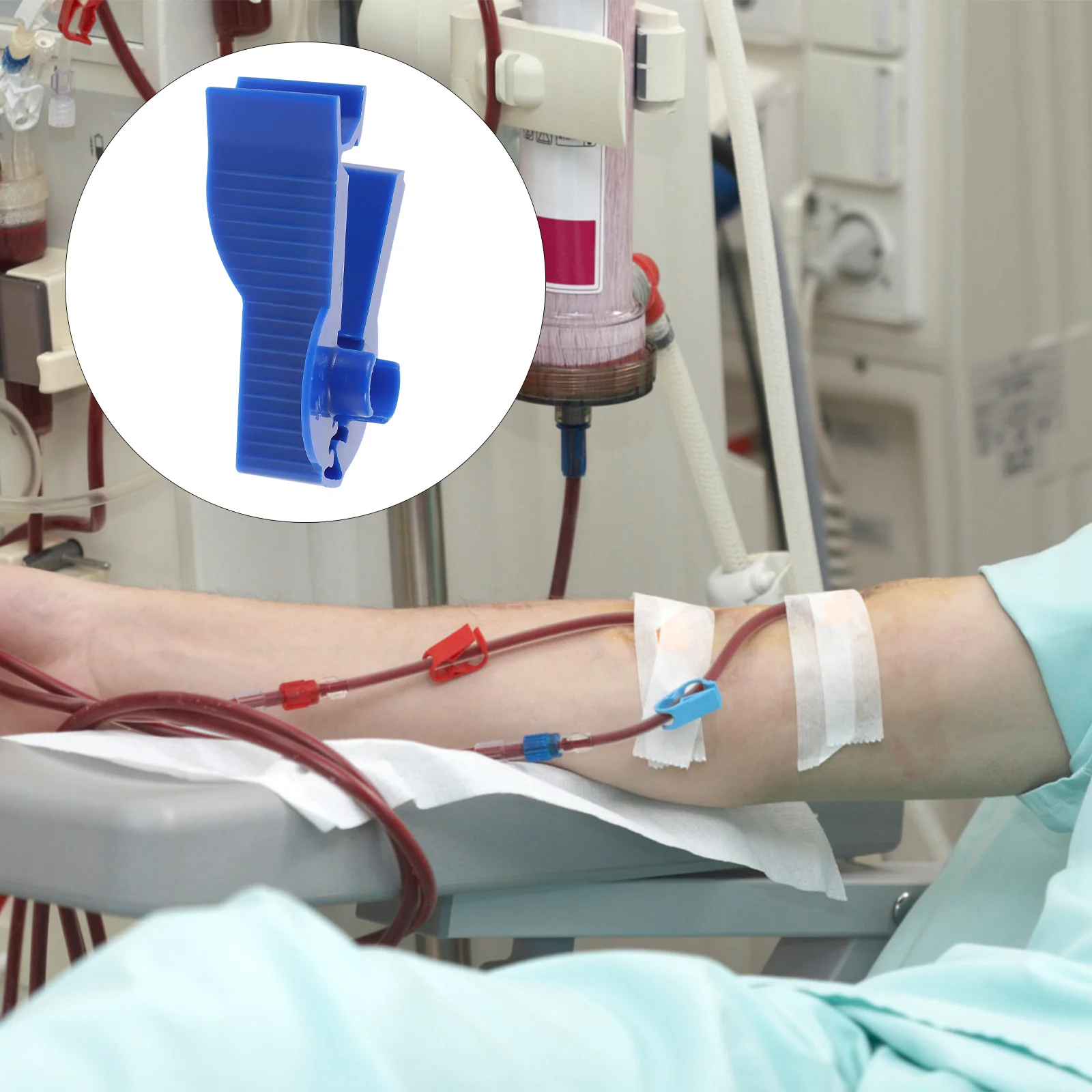 

Dialysis Clamp Peritoneal Clamps Tubing Tube Clips Flow Control Clip Catheter Blue Hose Fistula Arm Incontinence Enema Holder