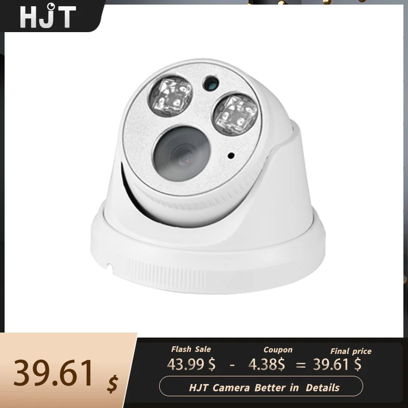 

HJT 5 Мп Встроенная Wi-Fi камера Starlight уровень ИК Ночное Видение купольная безопасность беспроводная Обнаружение движения TF карта Крытый Белый