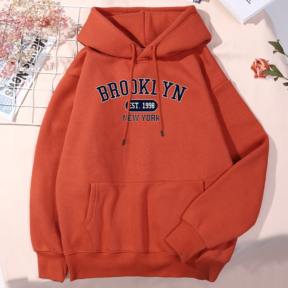 

Brooklyn Est.1998 New York Men'S Hoodie Fashion Simplicity Hoodies Quality Creativity Clothing Vintage Oversized Clothes Male
