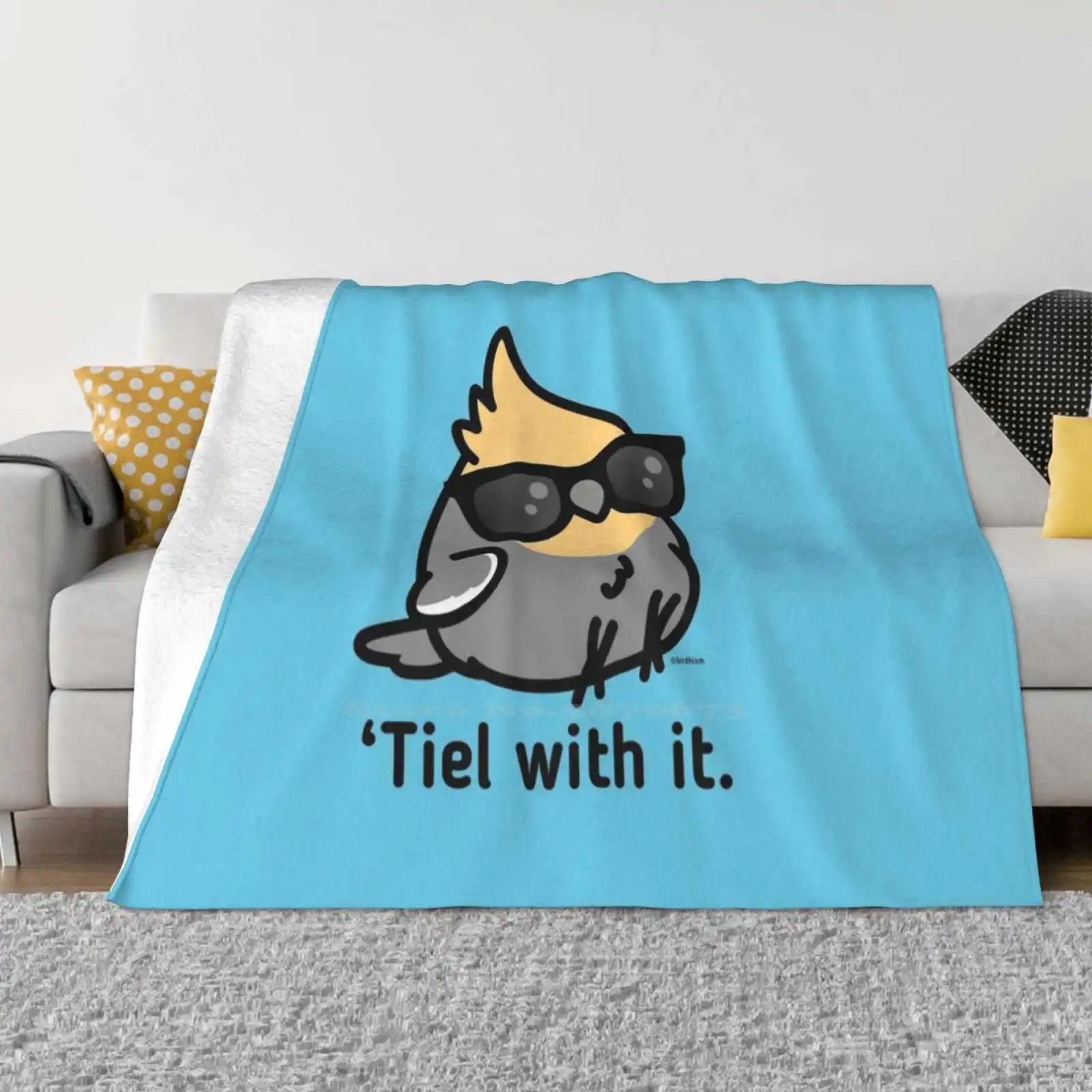 

Tiel With It-Grey Cockatiel Trend Style Funny Fashion Soft Throw Blanket Tiel With It Deal With It Birblr Animals Birds Parrot