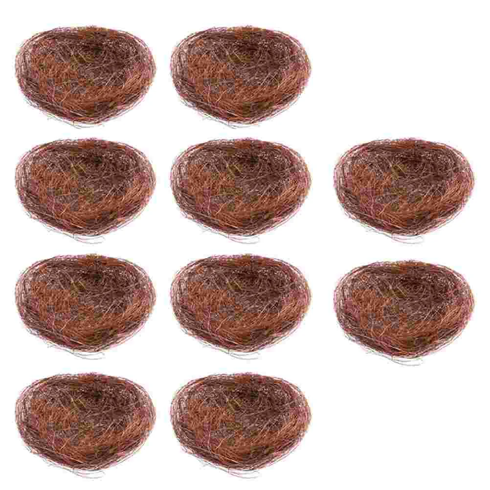 

10 Pcs Practical Bird Nest Artificial Birds Nest Hemp Thread Birds Nest Ornament